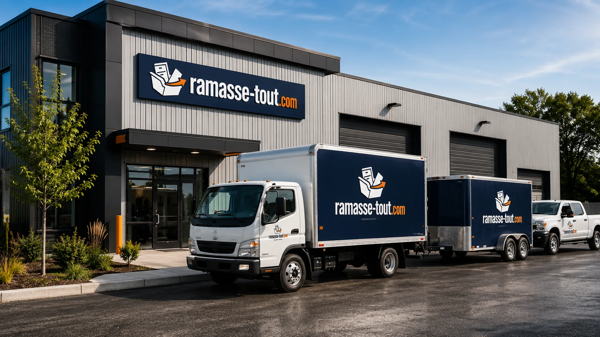 Camions et remorques de ramassage de débris